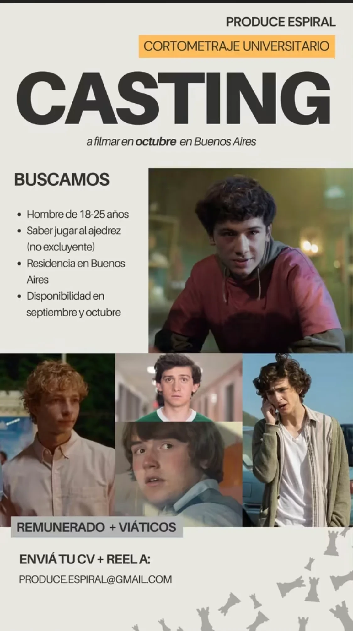 Casting para cortometraje universitario