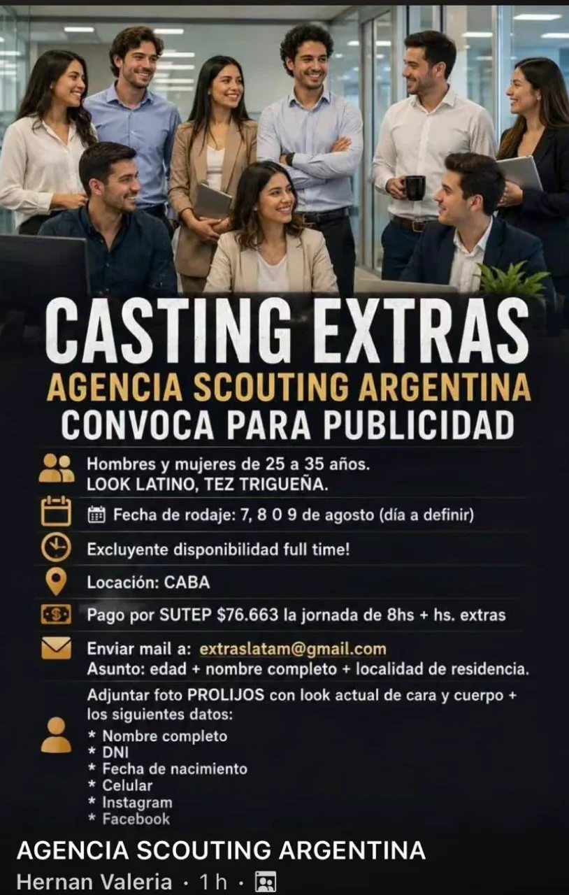 Casting de extras para publicidad