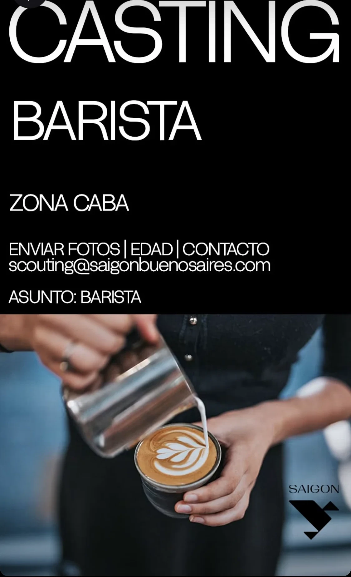 Casting para barista en CABA