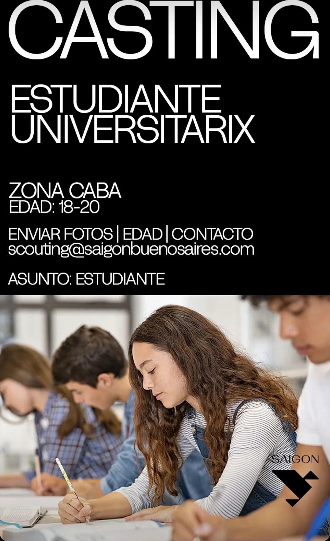 Casting para estudiante universitario en CABA
