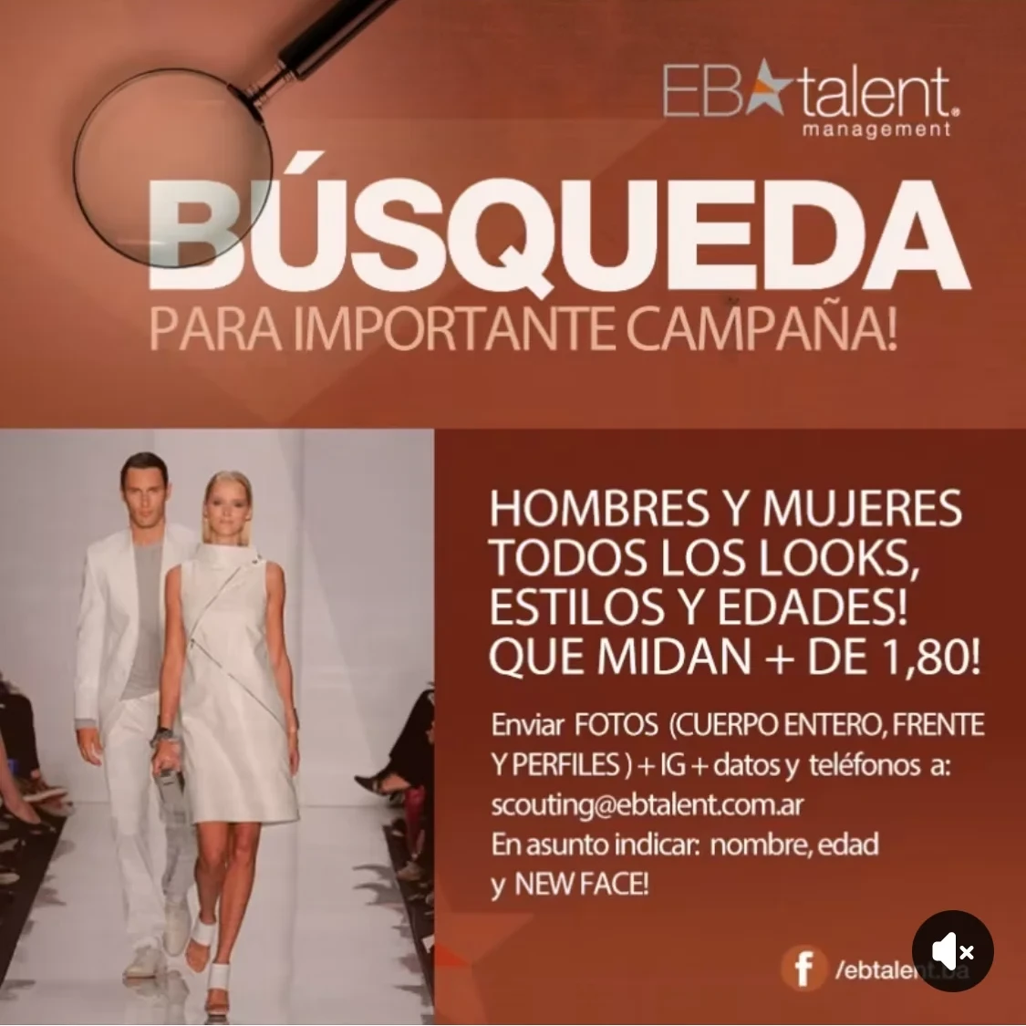 Búsqueda para importante campaña de modelos altos
