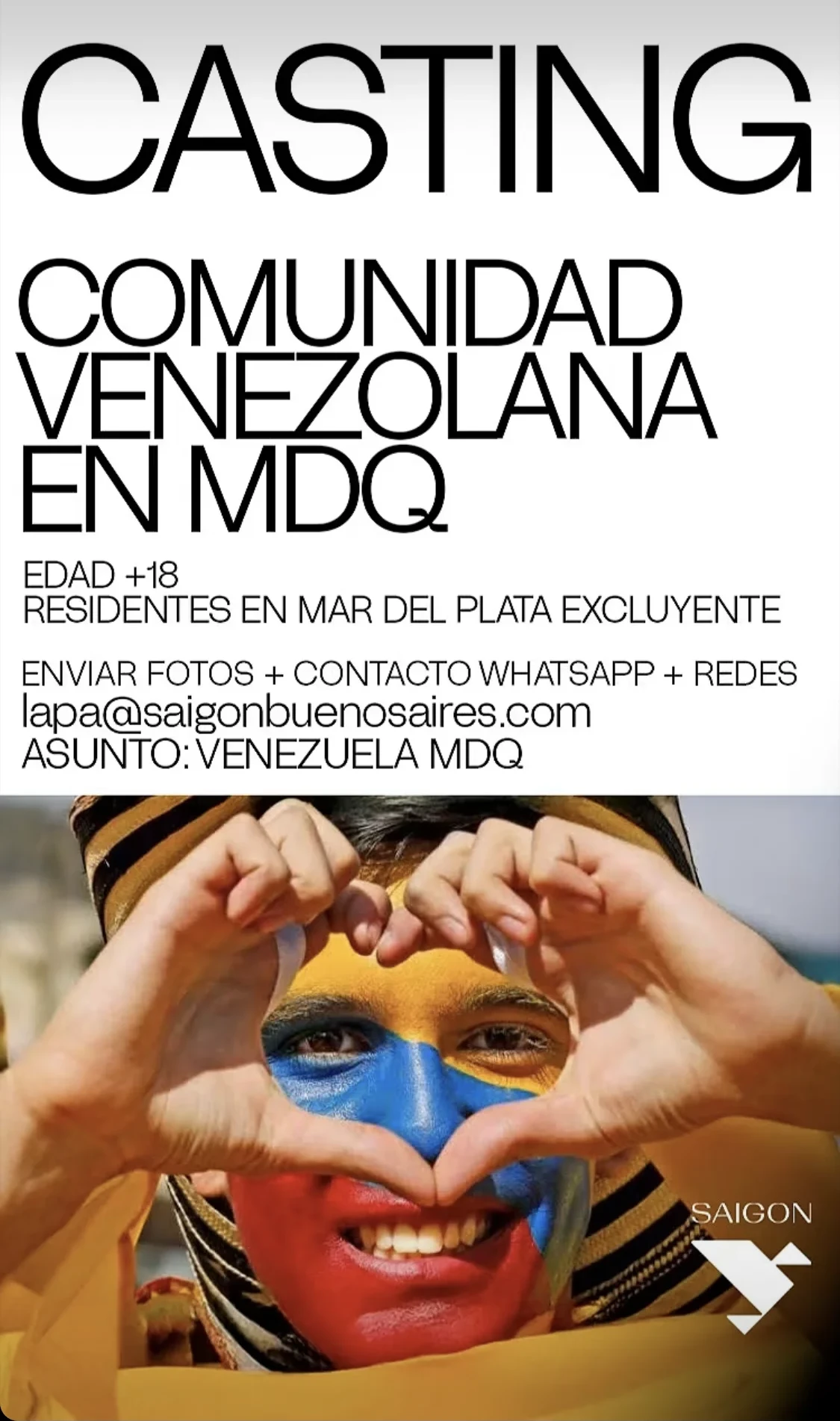 Casting para comunidad venezolana en Mar del Plata