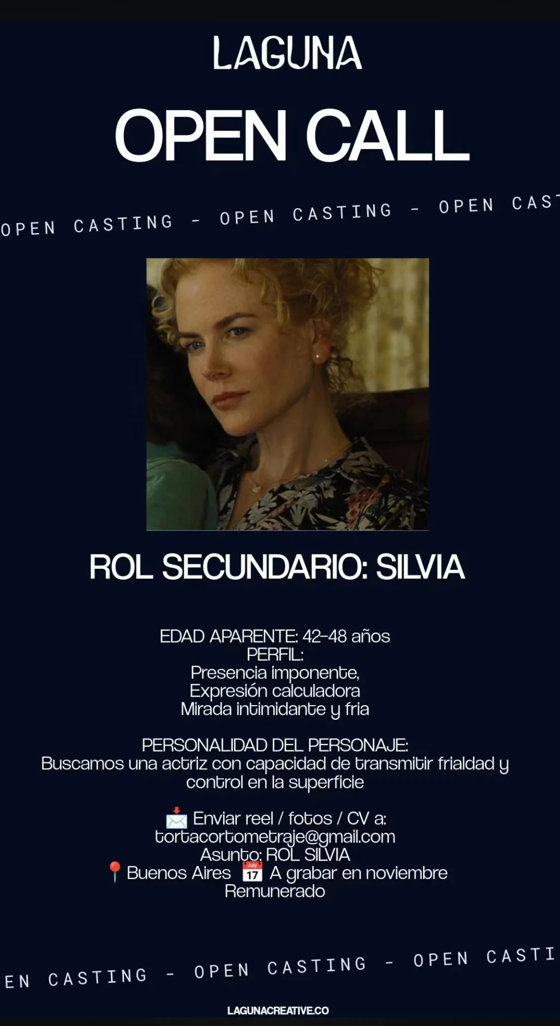 Casting para rol secundario Silvia