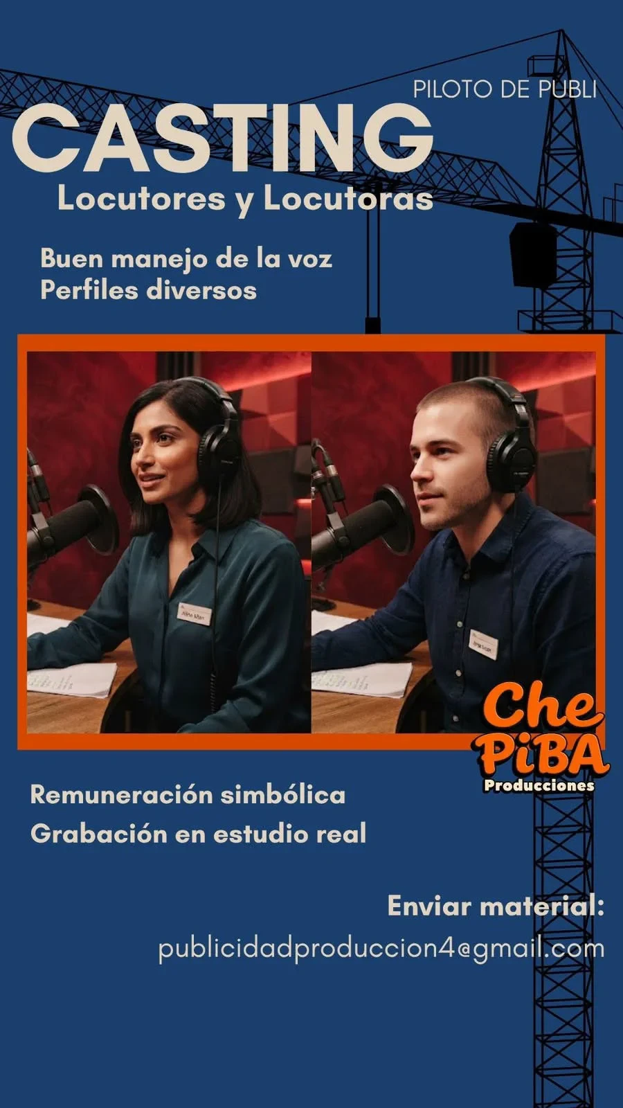 Casting de locutores y locutoras para piloto de publi