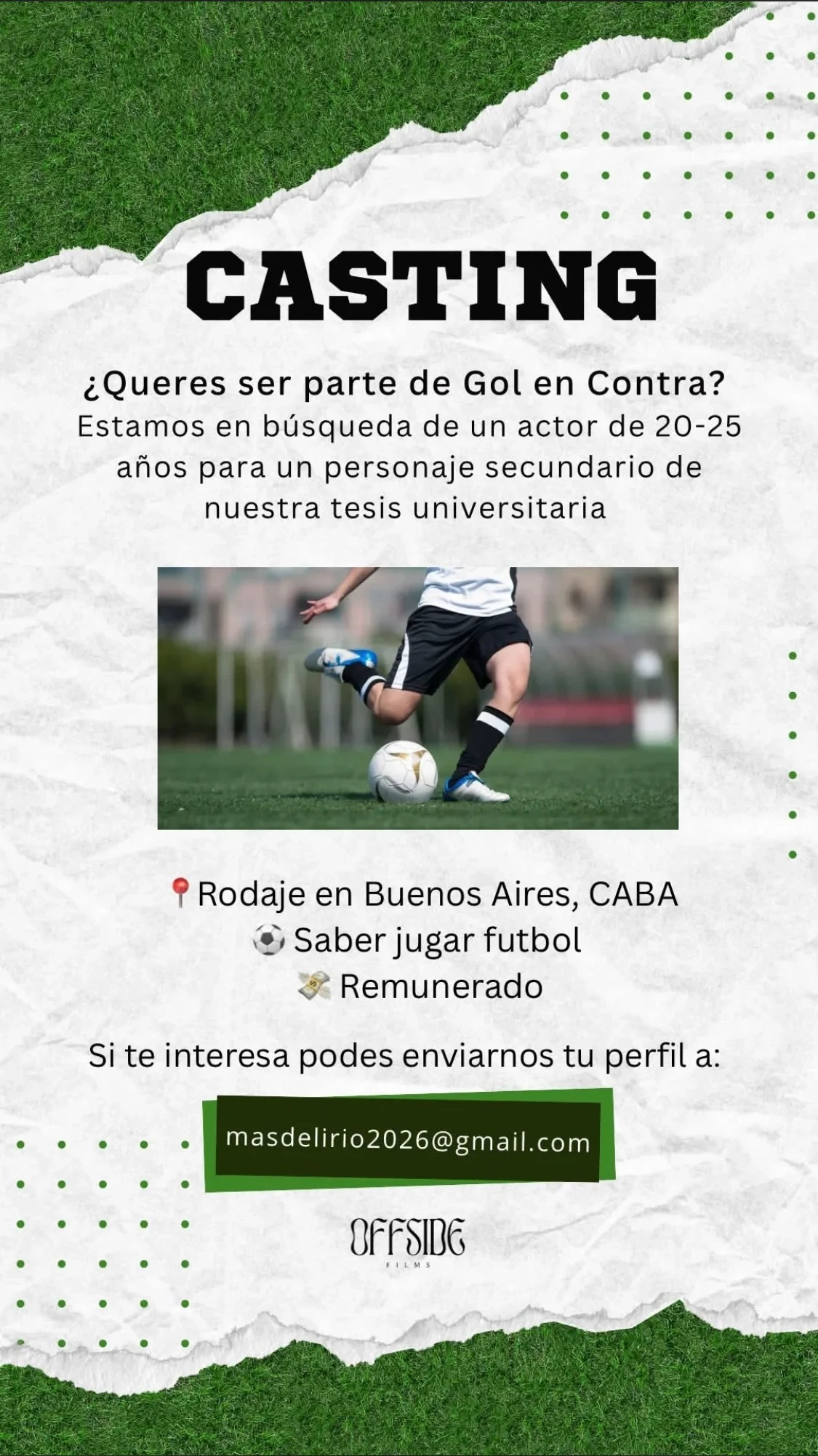 Actor de 20 a 25 años