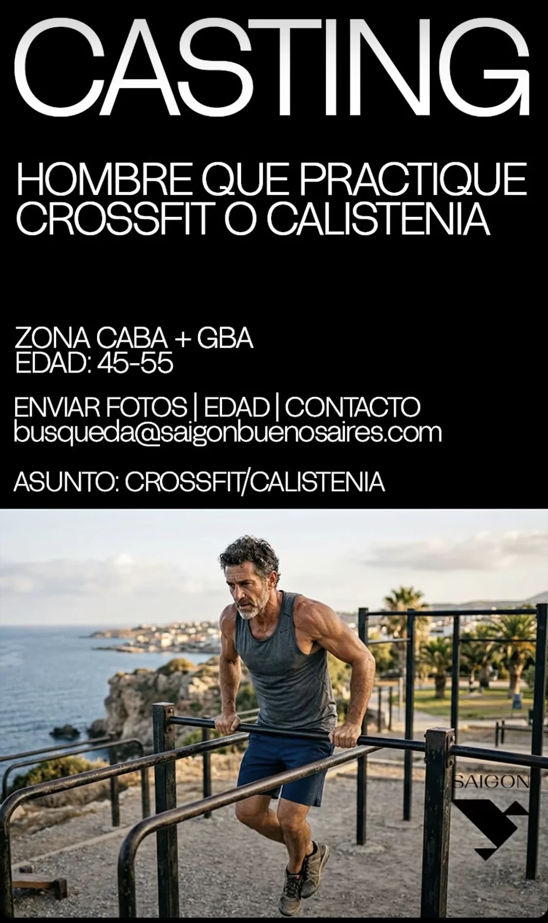 Hombre de 45 a 55 años que practique crossfit o calistenia