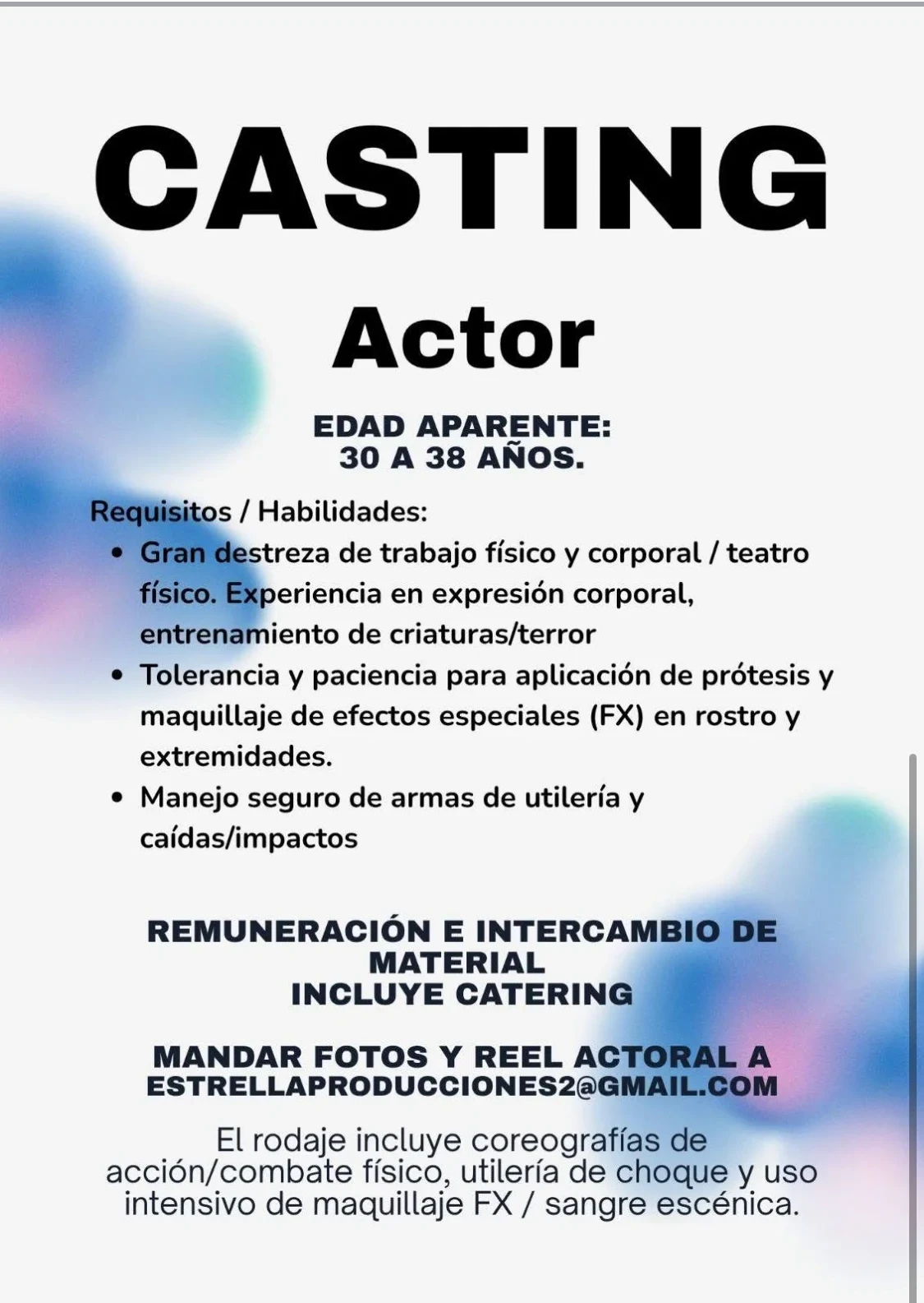 Actor de 30 a 38 años