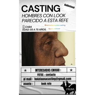 Casting audiovisual hombres con look parecido a esta refe