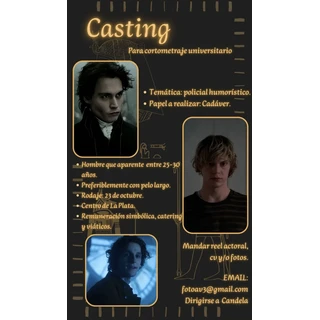 Casting para cortometraje universitario