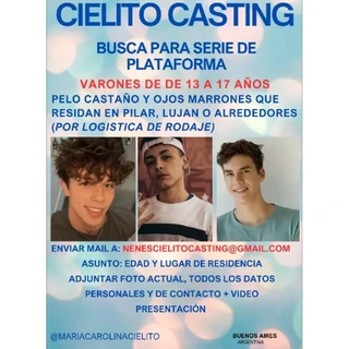 Cielito Casting busca varones de 13 a 17 años para serie de plataforma