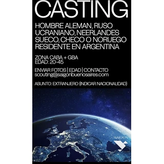 Casting de hombres extranjeros residentes en Argentina