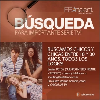 Búsqueda de chicos y chicas para serie TV