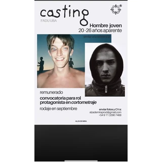 Casting para protagonista masculino en cortometraje