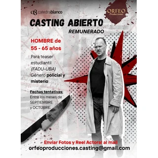 Casting abierto para hombre de 55 a 65 años