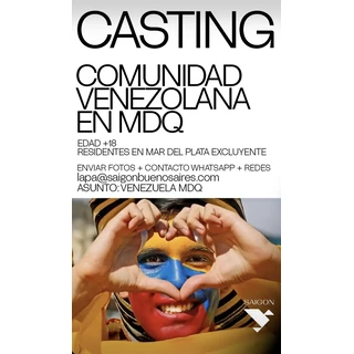 Casting para comunidad venezolana en Mar del Plata