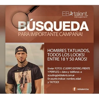 Búsqueda de hombres tatuados para campaña