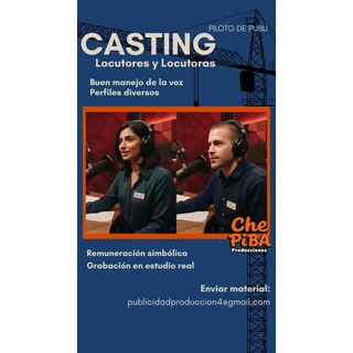 Casting de locutores y locutoras para piloto de publi
