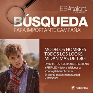 Modelos hombres de todos los looks, más de 1,80