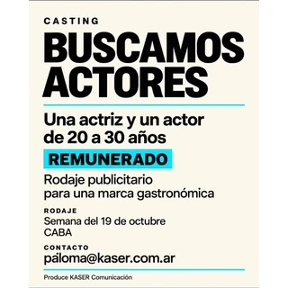 Una actriz y un actor de 20 a 30 años