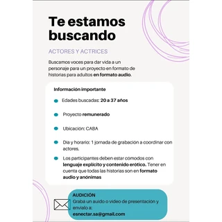Actores y actrices de 20 a 37 años