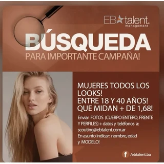 Mujeres de 18 a 40 años, más de 1,68 m