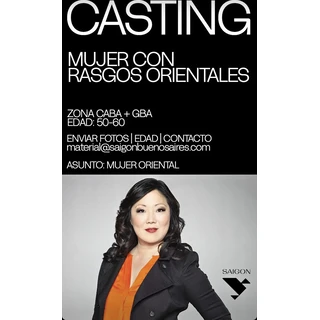 Casting mujer con rasgos orientales